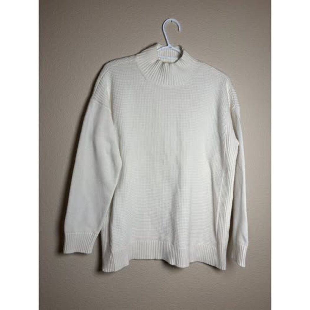 womens talbots Mock Neck Sweater size L white
